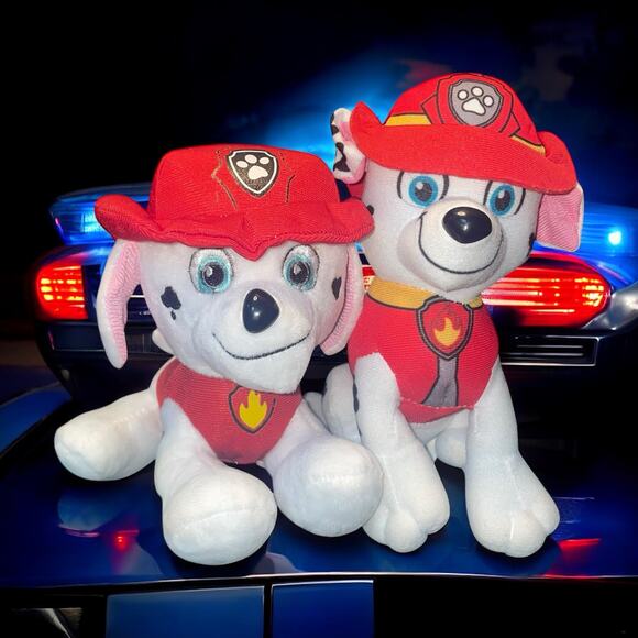 Nickelodeon Paw Patrol Plush Marshall Stuffed Animal Dog Nursery 7" Red Lot of 2 - Picture 14 of 14